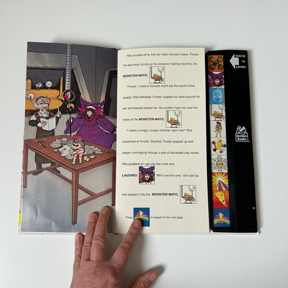 1994 Golden Books Mighty Morphin Power Rangers Food Fight Sound Story Book - Picture 5 of 8